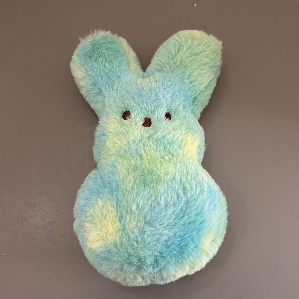 Peeps Pink and Multicolor Fuzzy Bunny Rabbit 8 Inch Plush Dan Dee Lot of 2 - Picture 2 of 12